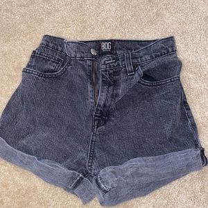 Black BDG denim shorts cuffed hem